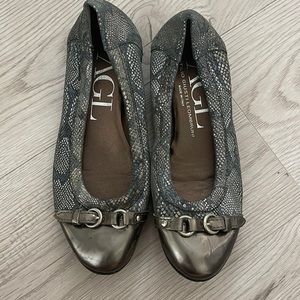 AGL snakeskin flats